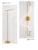 Nordic Linear Led Wall Lamp Art Deco Bedroom Hotel Bedside Modern Led Stave Wall Light Home Deco Gold Wall Sconce Mounted Wall
