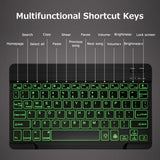 10 inch Wireless BT Keyboard Ultra-thin Rechargeable BT Keyboard Three-system Compatible Mixed Light Effect White/Black