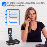 D1002 TAM-D 2-Handset Cordless Phone with Answering Machine Caller ID/Call Waiting LCD Screen Display 16 Languages for Office