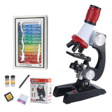 Microscope Kit Lab LED 100X-400X-1200X Home School  Educational Toy Gift Refined Biological Microscope For Kids Child New
