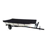 14ft Boat Cover Duty 600D Waterproof UV Resistant Compatible for Trailerable V-Hull Fishing Boat Black Parts