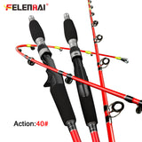FELENHAI Jigging Casting Fishing Sea Ocean Rod 1.55 1.65 1.7 1.8m 30T Carbon Fiber Lure 50g 80g 200g Saltwater Boat Jigger Pole