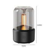 120ML Candlelight Aroma Diffuser Portable Electric USB Air Humidifier Cool Mist Maker Fogger 8-12 Hours with LED Night Light