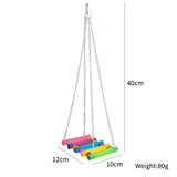 Parrot Hanging Cage  Bird Cage Toys for Parrots Reliable &amp; Chewable-Swing Hanging Chewing Bite Bridge Wooden Beads Ball Bell To