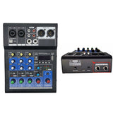 DX-4/DX-6 Professional Audio 4channels/6channels Mixer Bluetooth music Mixer with 48v Phantom Power for Home Karaoke USB Stage