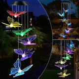 Butterfly LED Colour Changing Solar Wind Chimes Light,Outdoors Garden Tree Terrace Hanging Garden Light Home Decoration