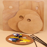 Wooden Paint Palette 2 Pack Oval Shaped Artist Palette 12 X 16 Inches Painting Palette Oil Paint Palette Art Pallet for Painting