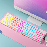 104 Keys Gaming Wired Mechanical Keyboard Pudding Keycap Blue Switch RGB Backlit Teclado Gamer for PC Laptop