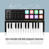 Hot WORLDE Panda MIDI Keyboard MIDI controller and Drum Pad MINI 25-Key Ultra-Portable USB MIDI Keyboard Controller 4 styles