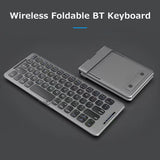 Portable Wireless BT Keyboard Folding Keyboard Comfortable Typing Feel Rechargeable Lithium Battery for Windows/Android/iOS