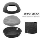 Detachable Cat Bed Breathable Cat Pet Cave Dog Cat Sleeping Bed Natural Felt House With Cushion for Pets Cats Pet Accessories
