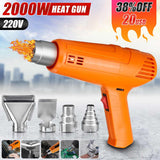 220V Heat Gun 2000W Variable Advanced Electric Hot Air Gun with Four Nozzle Attachments Power Adjustable Temperature