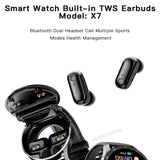Original X7 Smart Watch TWS Bluetooth Headset 2 in 1 Men Sports Fitness Tracker IP67 Waterproof Women Heart Rate Health Monitor