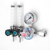 0-25MPa Argon Gases Regulator Shock-proof Pressure Reducer Gauge Double Tube Flowmeter Lightweight Portable Zinc Alloy Manometer