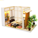 CUTEBEE DIY Doll House Wooden Doll Houses Miniature Dollhouse Furniture Kit with LED Toys for Children Christmas Gift