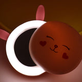 Portable Makeup Mirror Cartoon-Shaped Ooutdoor Heater USB Rechargeable