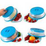 Ventilated Foldable Microwave Oven Cover Splash Proof Food Tray Cover Easy To Hold Handle Steam Hole Dishwasher Safe Without Bpa