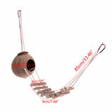 New Designed Natural Coconut Shell Bird Parrot Nest Hut Cage Toy Hideaway With Ladder Stand Bird Toys Accessories