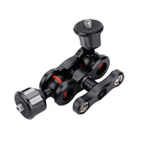Magic Arm Dual Ball Head Hot Shoe Magic Arms Mount Adapter Multi-Function Magic Arm 180 degree rotatable With Screw