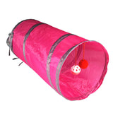 Foldable Pet Cat Toy Tunnel ring paper two-way tunnel with hanging two balls for cat Kitten playing Funny drill bucket 8 colors