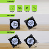 4*90° Electronic Digital Inclinometer 4 Units Switching IP54 Waterproof Angle Protractor 2 Ways Laser LCD Backlight Screen