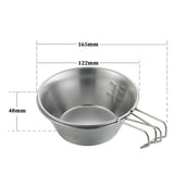 Outdoor Stainless Steel 310ml Sierra Bowl Picnic Tableware Portable Barbecue Hiking Camping Cup Picnic Cookware With Storage Bag