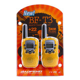 2Pcs/set Baofeng BF-T3 UHF 462-467MHz 22Channel Portable Two-Way 10 Call Tones Radio Transceiver for Kids Radio Walkie Talkie