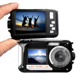 New Smart HD 1080P Waterproof Digital Camera Dual Screens (Back 2.7 inch + Front 1.8 inch) 16x Zoom Underwater Camcorder Cam