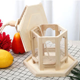 Large Capacity 1000ml Hanging Wild Bird Feed Dispenser Wooden Bird Feeder Seed Food Container Birdhouse Home Garden Decoration