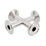 1.5"TC Cross Reduced 3/4"(19.05mm)OD 5/8"(15.88mm)ID Tubing Sanitary Stainless Steel 304 Homebrew Clover Fitting