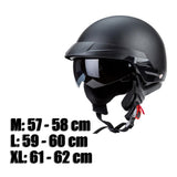Scooter Motorcycle Half Helmet Drop Down Retractable Visor for Men Women