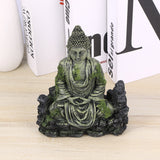 Rockery Stone Statue Resin Decorative Rockery Stone Statue Fish Tank Buddha Sitting Statue Aquarium Decor Reptiles Tank Ornament