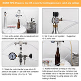 Beer Bottle Filler With Pressure Gauge Counter Pressure Filler Kit Stainless Steel Bottling Wand For Home Brewing Beer Bar Tools