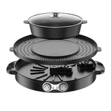 220V Electric Hot Pot 2 In 1 Multifunctional Hotpot Barbecue Grill Pan Pot Hot Pot Roasting Pan Double Separation