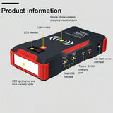 Multifunctional Multicolor Car Battery Portable Jump Starter Power Supply Bank 22000mAh 1500A Charger Starting Device Emergency