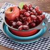 1PC Big Silicone Folding Colander Bowl Folding fruit basket Strainer Outdoor Camping Tableware Draining Bowl Portable Cookware