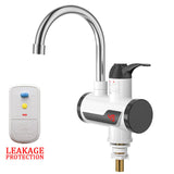 Electric Water Heater with LED Temperature Display Leakage Protection EU Plug for Kitchen/Toilet Instant Kitchen Faucet Heater