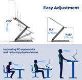 Ergonomic Laptop Stand for Desk Adjustable Height for MacBook Aluminum Multifunction Tablet Stand