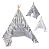 Triangle Tent Kids Teepee Play Tent Portable Foldable Canvas Playhouse Tent Play House Princess Room Indoor Tent Game House