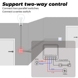 16A Tuya Wifi Mini DIY Smart Switch Led Light Smart Life Push Module Support 2 Way Voice Relay Timer Work With Google Home Alexa