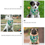 8pcs Dog Pet Summer Bandana Tropic Pattern Dog Bandana Triangle Dog Bib Scarf