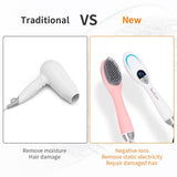 Electric Hair Brush Dryer Comb Vibration massager Fast Hair Straightener Comb Negative ions Wet & Dry Hair Care Styling Tools