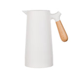 1L Large Capacity Vacuum Insulation Water Kettle With Wooden Handle Glass Liner Persistent Heat Home Hot Water Bottle Thermos