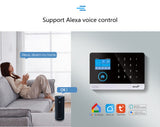 Wireless WIFI GSM Home Security Alarm System For Tuya Smart Life APP With Motion Sensor Detector Compatible With Alexa &amp;