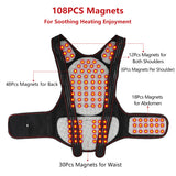 108pcs Magnets Therapy Tourmaline Self-heating Back Support Brace Belt Posture Corrector Spine Shoulder Lumbar Vest Pain Relief