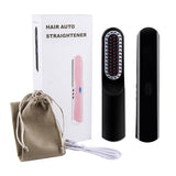 USB Wireless Charging Hair Straightener Portable Mini Ceramic Negative Ion Beard Comb