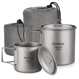 Aomiun Ultralight Titanium Cup Camping Water Mug Outdoor Portable Camping Picnic Water Cup Mug with Foldable Handle