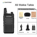 Zastone X6 UHF Walkie Talkie Radio 400-470MHZ Portable Radio Handheld Comunicador Mini Walkie Two Way Radio Ham