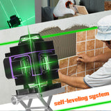 KKmoon 16 Lines Level Tool Vertical Horizontal Line 3° Self-leveling with 1.5M 3 Heights Adjustable Alloy Extension Bar