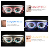 3 Colors LED Light Therapy Eyes Mask Massager Photon Treatment 40℃ Warm Massage SPA Vibration LED Face Mask Eye Wrinkle Removal